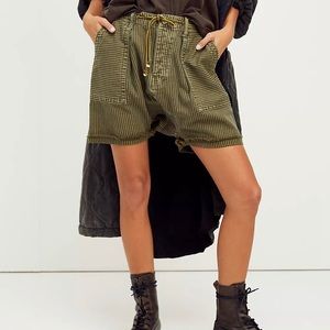 Free People Easy Rider Long Shorts Olive Small